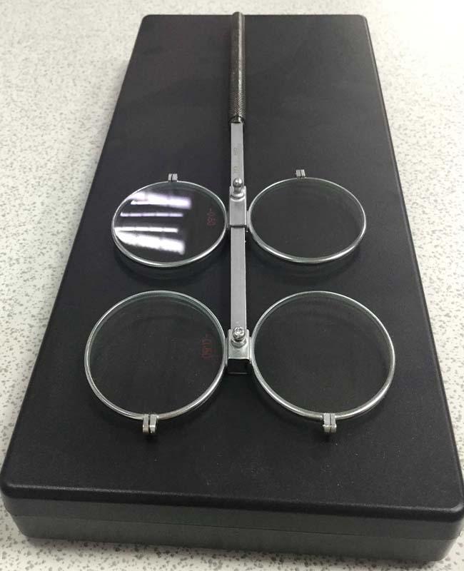 Adjustable PD Scale Copper 4 Lens Confirmation Test Optometry Flipper